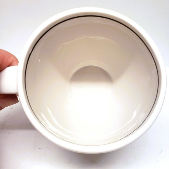 Starbucks Barista Abbey Mug Black White Ceramic Steam Coffee Cup Logo 14 Oz 2004 - Picture 5 of 7